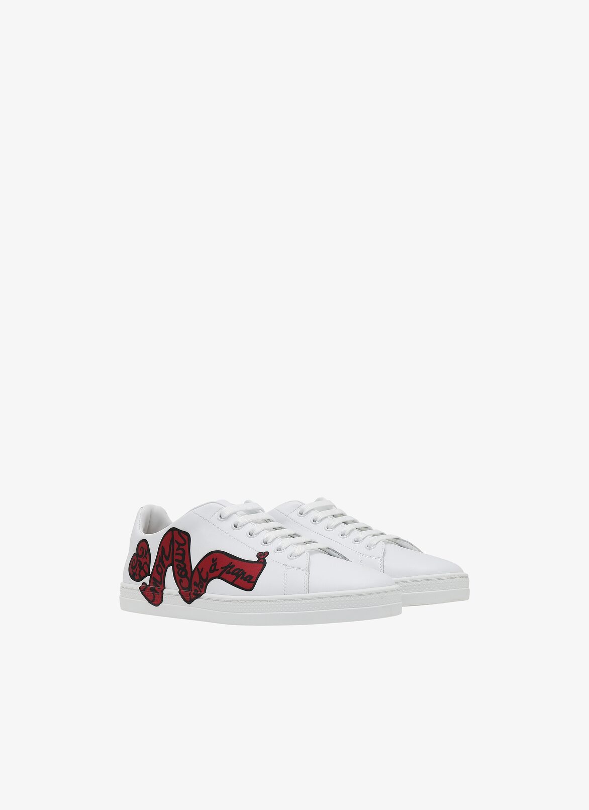 SNEAKERS VS2 MON COEUR EST A PAPA WHITE/RED ALAÏA WHITE/RED  SNEAKERS VS2 MON COEUR EST A PAPA WHITE/RED